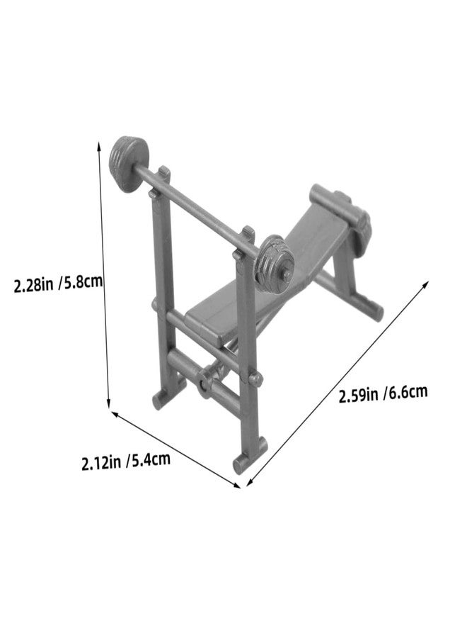 JOINPAYA Miniature Dollhouse Gym Workout Equipment Realistic Toy Exercise Accessories for Dollhouse Decoration Includes Barbell Weight Bench for Creative 2.59X2.28X2.12 Inch - Image 2